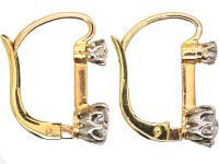 Early 20th Century 18ct Gold, Two Stone Diamond Earrings