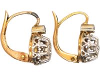 Early 20th Century 18ct White & Yellow Gold Diamond Dormeuse Earrings