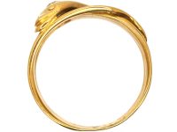 Victorian 9ct Gold Snake Ring set with a Diamond