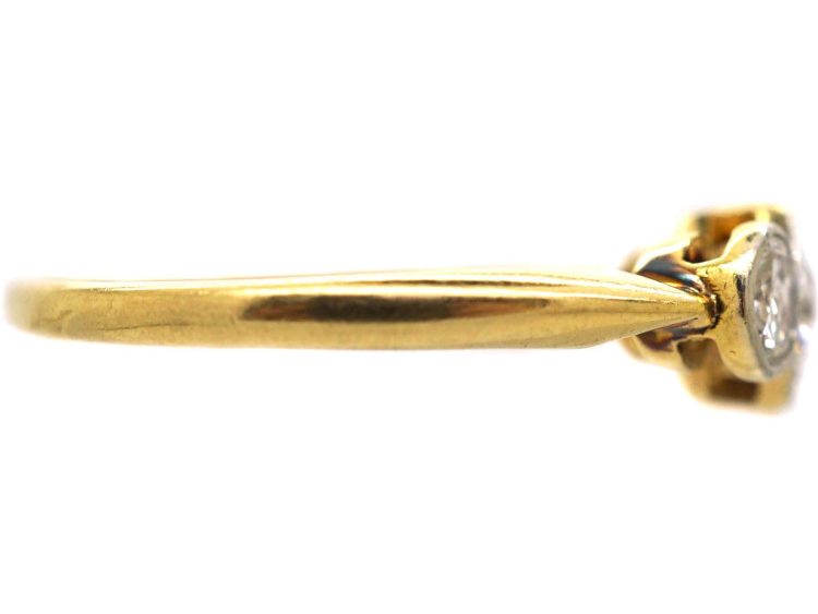 Art Deco 18ct Gold & Platinum Three Stone Diamond Ring
