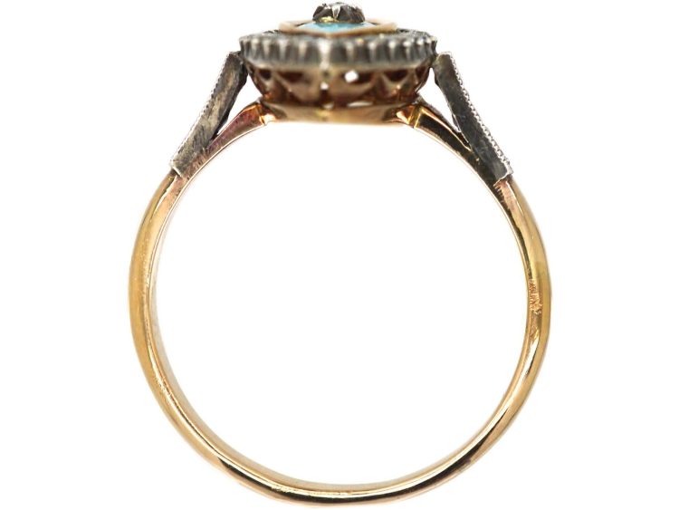 Early 20th Century 14ct Gold, Enamel & Diamond Marquise Ring