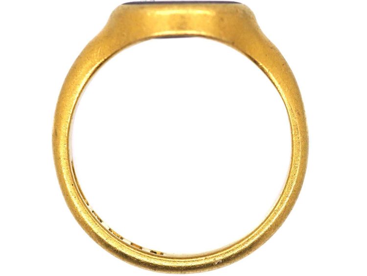 18ct Gold Signet Ring set with Lapis Lazuli by Charles Green & Sons