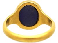18ct Gold Signet Ring set with Lapis Lazuli by Charles Green & Sons