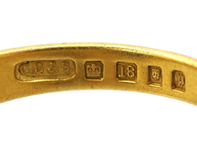 18ct Gold Signet Ring set with Lapis Lazuli by Charles Green & Sons