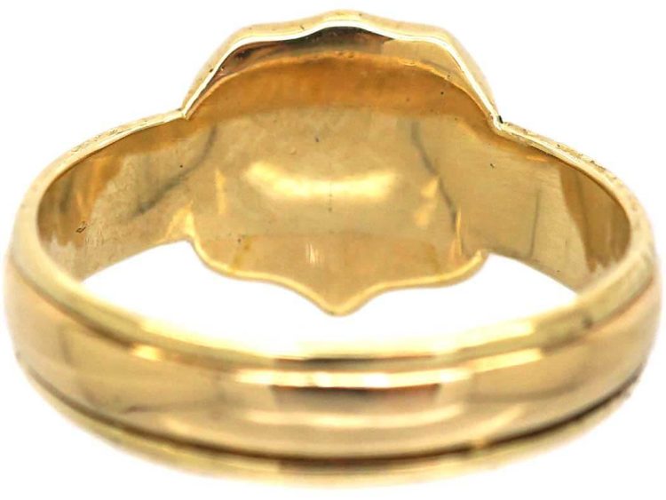 Early Victorian 15ct Gold Signet Ring set with Onyx with an Intaglio of an Eagle