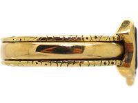 Early Victorian 15ct Gold Signet Ring set with Onyx with an Intaglio of an Eagle