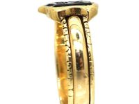 Early Victorian 15ct Gold Signet Ring set with Onyx with an Intaglio of an Eagle