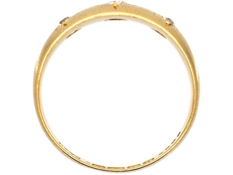 Edwardian 18ct Gold Three Stone Diamond Gypsy Ring
