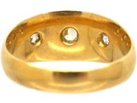 Edwardian 18ct Gold Three Stone Diamond Gypsy Ring