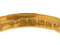 Edwardian 18ct Gold Three Stone Diamond Gypsy Ring