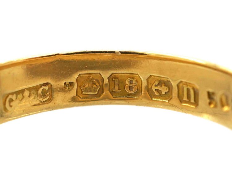 Edwardian 18ct Gold Three Stone Diamond Gypsy Ring