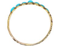 Early Victorian 15ct Gold Ring set with Seven Turquoise