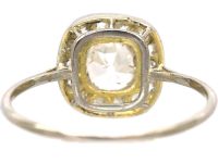 Edwardian Platinum Diamond Cluster Ring