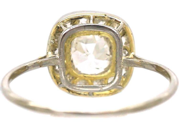 Edwardian Platinum Diamond Cluster Ring