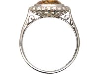 Early 20th Century 18ct White Gold & Platinum Cluster Ring set with a Zircon & Diamonds