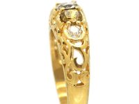 Victorian 18ct Gold Ring set with Five Coloured Diamonds