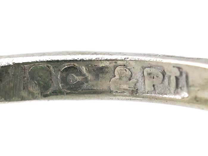 Art Deco Green 18ct White Gold & Platinum, Tourmaline & Diamond Ring