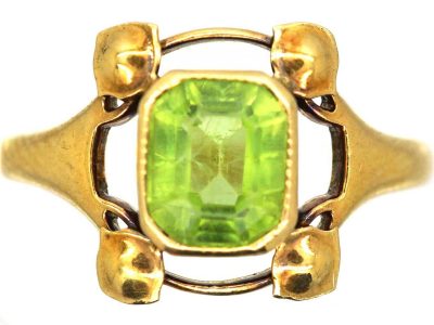 Art Nouveau 18ct Gold & Peridot Ring by Murrle Bennett & Co