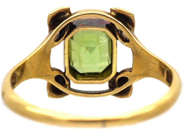 Art Nouveau 18ct Gold & Peridot Ring by Murrle Bennett & Co