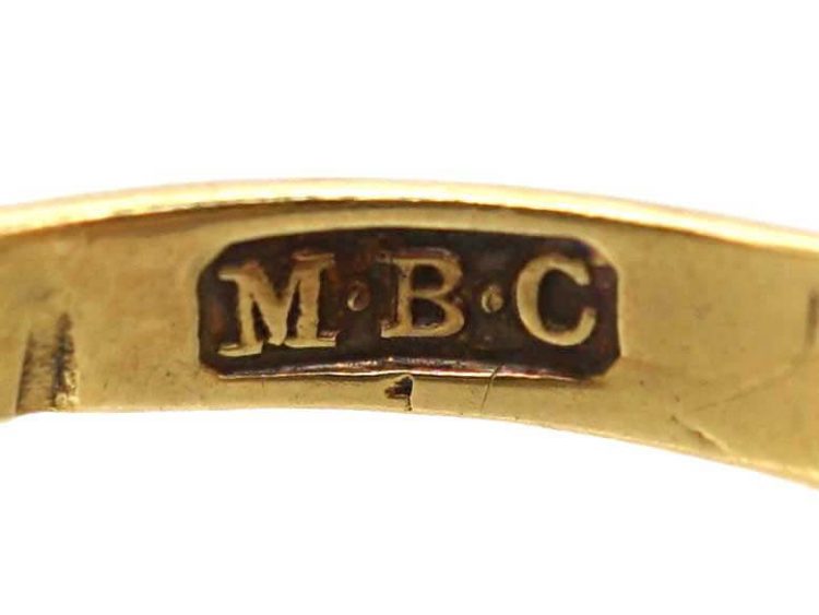 Art Nouveau 18ct Gold & Peridot Ring by Murrle Bennett & Co