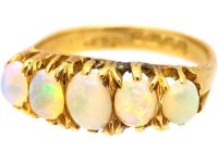 Edwardian 18ct Gold Five Stone Opal Ring