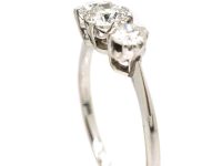 Early 20th Century 18ct White Gold & Platinum Three Stone Diamond Ring