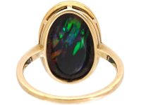 Art Deco 18ct Gold Black Opal Ring