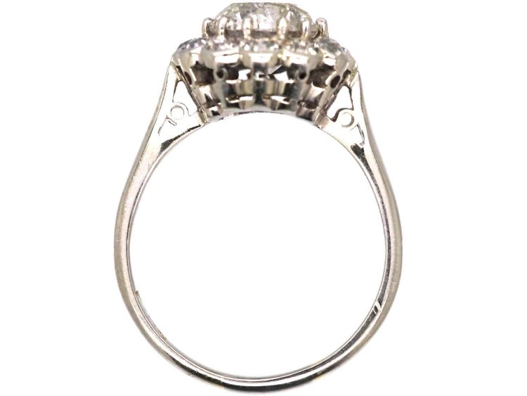 Edwardian 18ct White Gold Diamond Cluster Ring