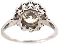 Edwardian 18ct White Gold Diamond Cluster Ring