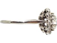 Edwardian 18ct White Gold Diamond Cluster Ring