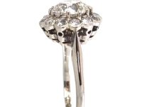 Edwardian 18ct White Gold Diamond Cluster Ring