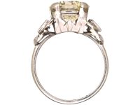 Art Deco Platinum Four Carat Diamond Solitaire Ring