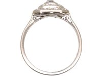 Art Deco Platinum Diamond Octagonal Cluster Ring
