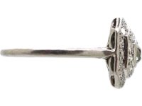Art Deco Platinum Diamond Octagonal Cluster Ring