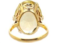 Vintage 9ct Gold Ring set with a Large Oval Cut Citrine