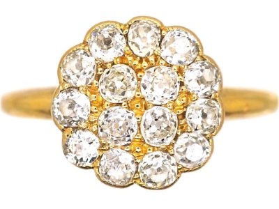 Edwardian 18ct Gold, Diamond Cluster Ring