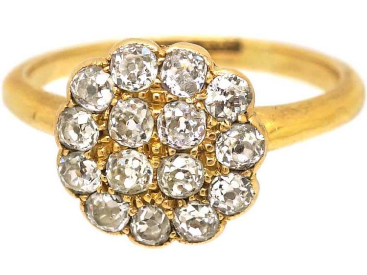 Edwardian 18ct Gold, Diamond Cluster Ring