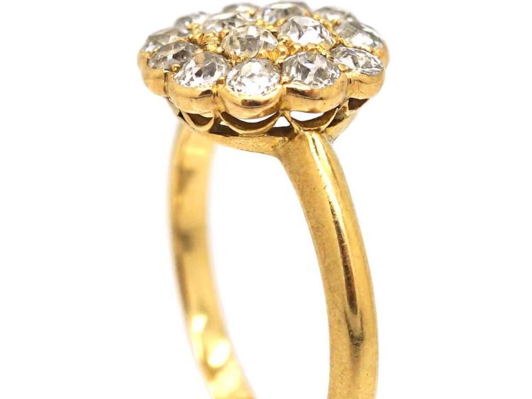 Edwardian 18ct Gold, Diamond Cluster Ring