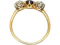 Edwardian 18ct Gold Three Stone Sapphire & Diamond Ring