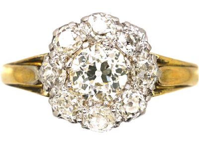Victorian 18ct Gold Diamond Cluster Ring