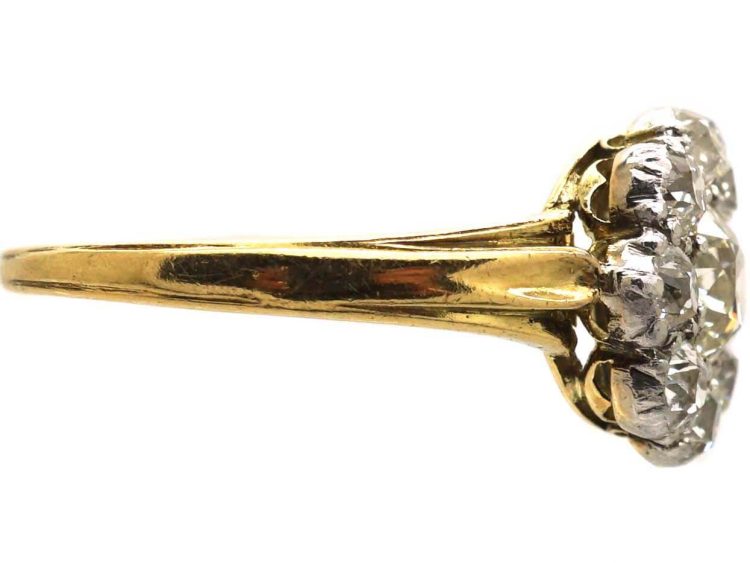 Victorian 18ct Gold Diamond Cluster Ring