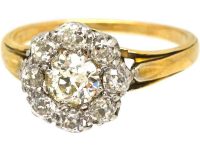 Victorian 18ct Gold Diamond Cluster Ring