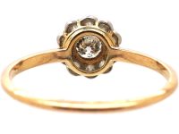 Edwardian 18ct Gold & Platinum Small Daisy Cluster Ring