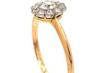 Edwardian 18ct Gold & Platinum Small Daisy Cluster Ring