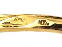 Early 20th Century French 18ct Gold & Platinum Two Stone Diamond Crossover Ring