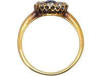 Edwardian 18ct Gold Sapphire & Diamond Cluster Ring