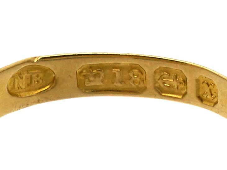 Victorian 18ct Gold Crossover Ring set with a Diamond