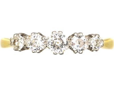 Early 20th Century 18ct Gold & Platinum, Five Stone Diamond Ring