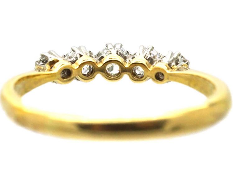 Early 20th Century 18ct Gold & Platinum, Five Stone Diamond Ring