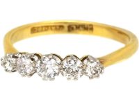 Early 20th Century 18ct Gold & Platinum, Five Stone Diamond Ring